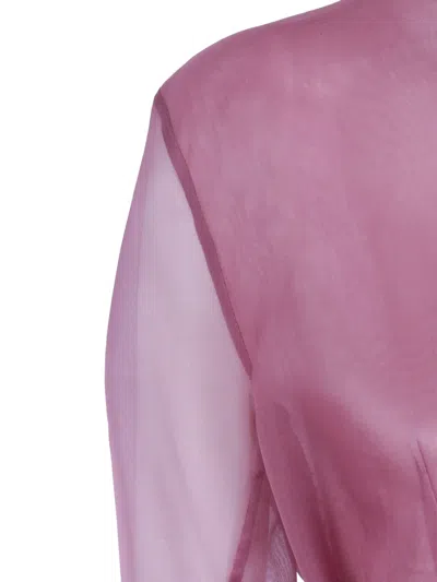 Antonelli Translucent Silk Belted Wrap Jacket In Pink
