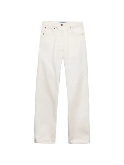 Prada Old Denim Five-pocket Jeans In White