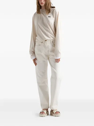 Prada Old Denim Five-pocket Jeans In White