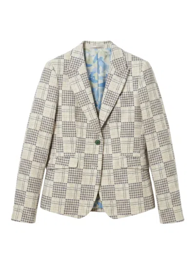 Abseits Graphic-check Blazer In Neutral
