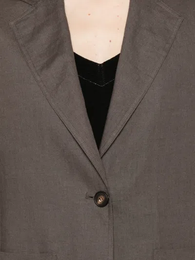 Panicale Belted Single-breasted Jacket In Brown