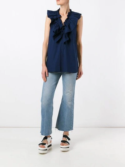 Shop Marni Ruffle Neck Top