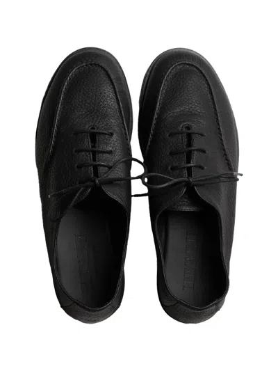 Hereu Black Leather Lace-ups In Black