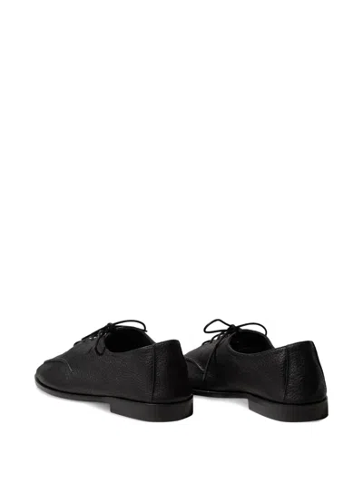 Hereu Black Leather Lace-ups In Black