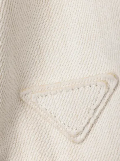 Prada White Textured Baseball Hat In White