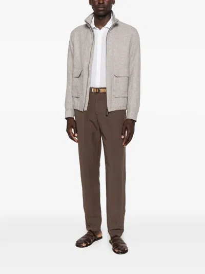 White Sand Greg Trousers In Brown