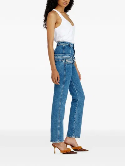 Diesel D-fynora Double-layer Jeans In Blue