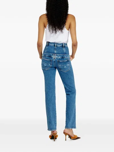 Diesel D-fynora Double-layer Jeans In Blue