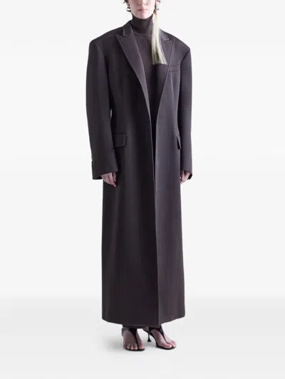 Fforme Anouk Peak-lapel Coat In Brown