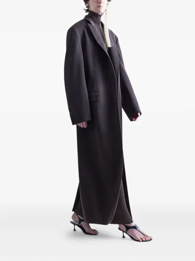 Fforme Anouk Peak-lapel Coat In Brown