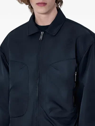 Brain Dead Collared Zip-front Jacket In Black