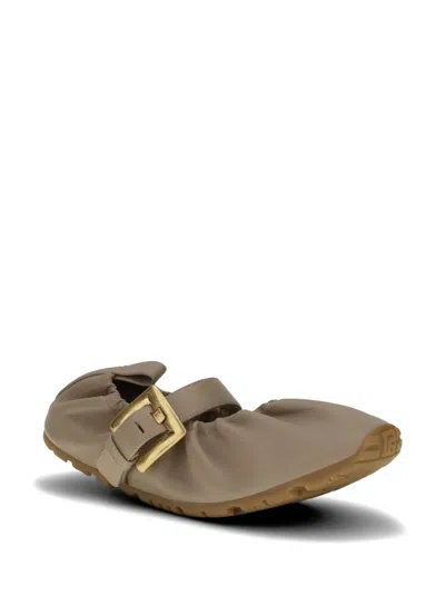 Balmain Buckle-strap Ballet Flats In Multi