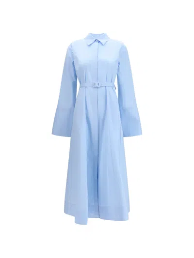 Gabriela Hearst Carmina Maxi Shirtdress In Light Blue Sea Island Cotton