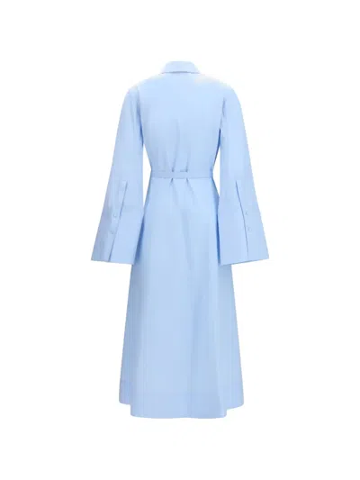 Gabriela Hearst Carmina Maxi Shirtdress In Light Blue Sea Island Cotton