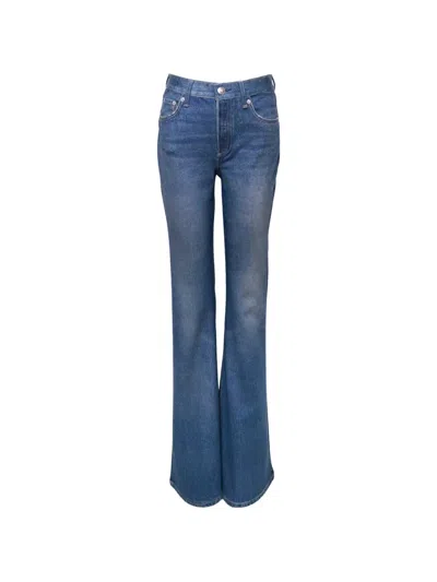 Rag & Bone Rb Miramar Ponte Dahlia Mid Rise Flare Jeans In Blue