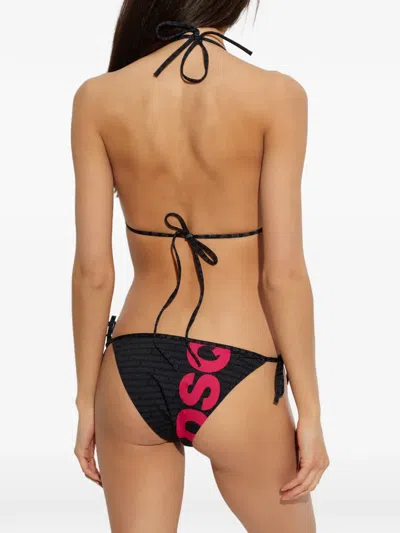 Dsquared2 Logo-print Bikini Top In Black