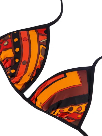 Pucci Vivara-print Reversible Bikini Top In Multi