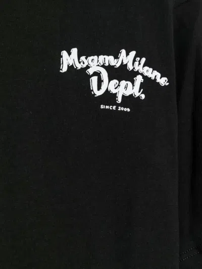 Msgm Logo-print Cotton T-shirt In Black