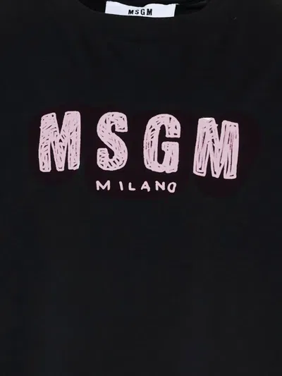 Msgm Logo-print Short-sleeve T-shirt In Black