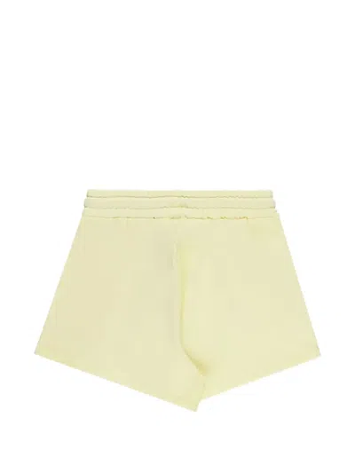 Msgm Logo-print Drawstring Shorts In Yellow