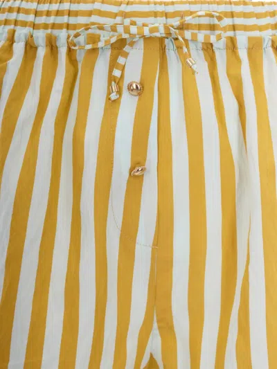 Sessun Agde Striped-pattern Drawstring Shorts In Yellow
