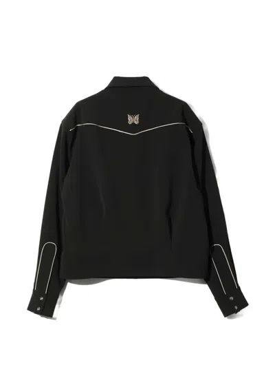 Needles Piping Cowboy Logo-embroidered Woven Jacket In Black