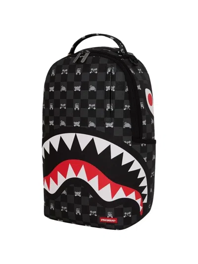Sprayground Shark Check-pattern Backpack In Black