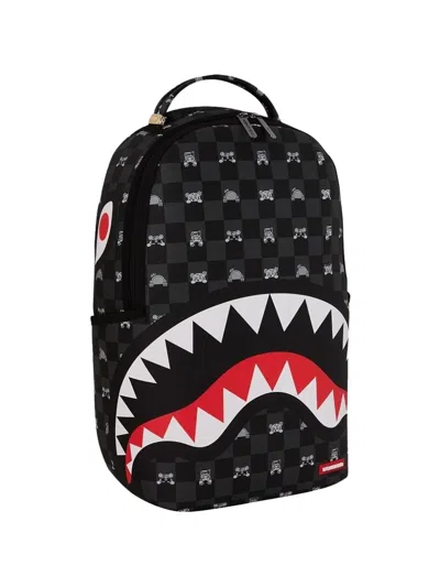 Sprayground Shark Check-pattern Backpack In Black