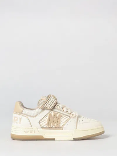 Amiri Men 'skyline' Beige Sneaker With Maxi Logo On The Side And Velcro Strap With Logo In Leather M In Multi