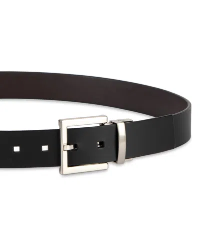 Calvin Klein Men's Reversible Rectangular Buckle Leather Belt In Black