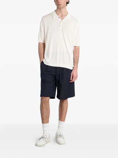 Greyed Davis Drawstring Pleated Shorts In Blue