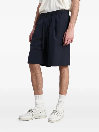 Greyed Davis Drawstring Pleated Shorts In Blue