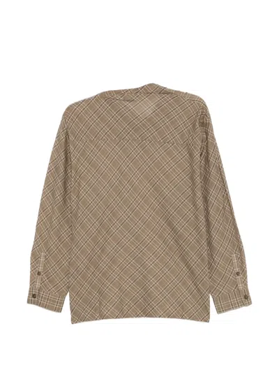 Soeur Irving Check-pattern Blouse In Brown