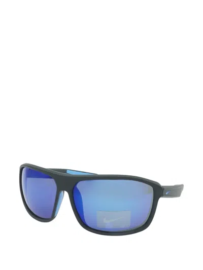 Nike Premier Stride Rectangle-frame Sunglasses In Blue
