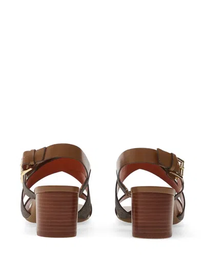 Michael Kors Logo-plaque Crossover-strap Sandals In Multi