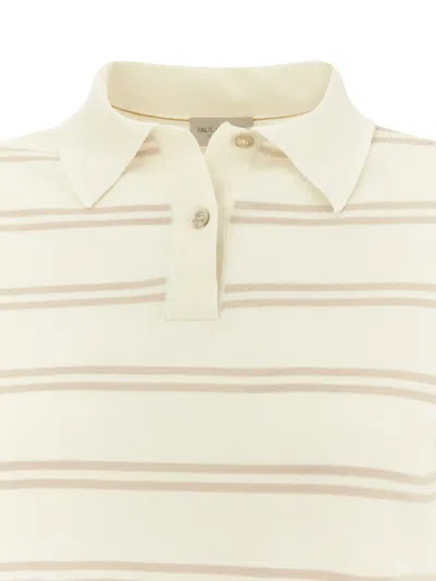 Paul & Shark Striped Short-sleeve Polo Shirt In Neutral