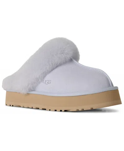 Ugg Blue Platform Slippers In Blue
