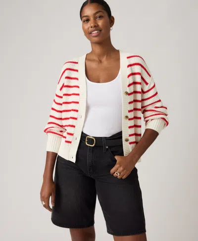 Levi's Snowflake Cardigan In Red