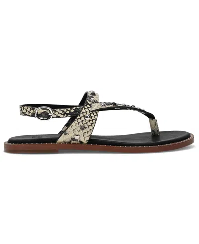 Frye And Co Bucky Studded Thong In Animal Print