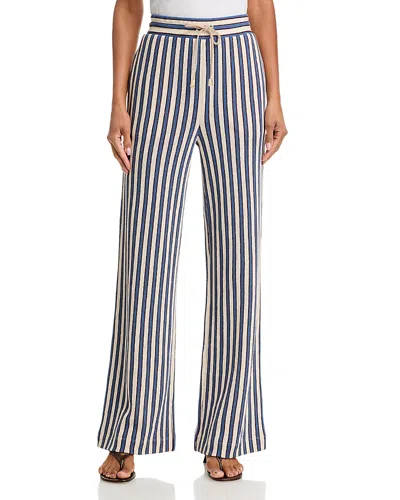 Veronica Beard Zosia Stripe Cotton Drawstring Pants In Multi