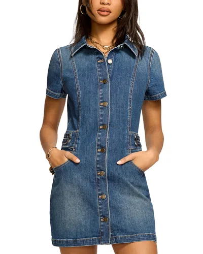Ramy Brook Liv Button Down Denim Mini Dress In Blue