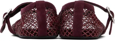 Alaïa Patent Leather-trimmed Mesh Ballet Flats In Brown