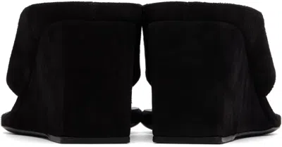 Alaïa Alaia Black Suede Goat Leather Wedge Thong Mules In Black