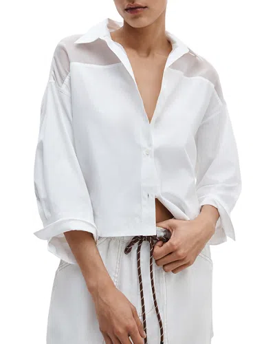 Rag & Bone Elly Short Sleeve Shirt In White