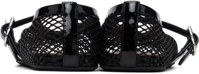 Alaïa Alaia Women Ballet Flats Mesh Ballerinas With Patent Leather Profiles In Black