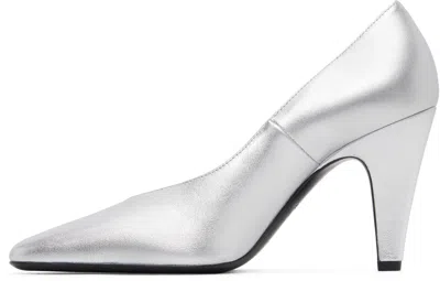 Alaïa Silver Cone Heels In Silver
