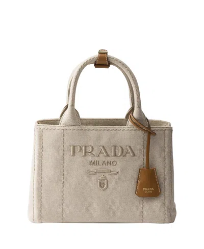 Prada Jardini Re Small Cotton Canvas Bag In Purple