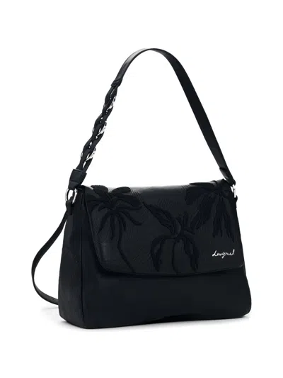 Desigual Medium Backpack Embroidered Charms In Pattern