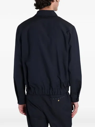 Greyed Elasticated-hem Jacket In Blue