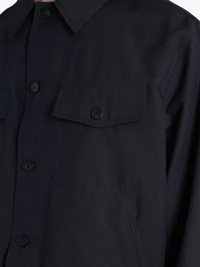 Greyed Elasticated-hem Jacket In Blue